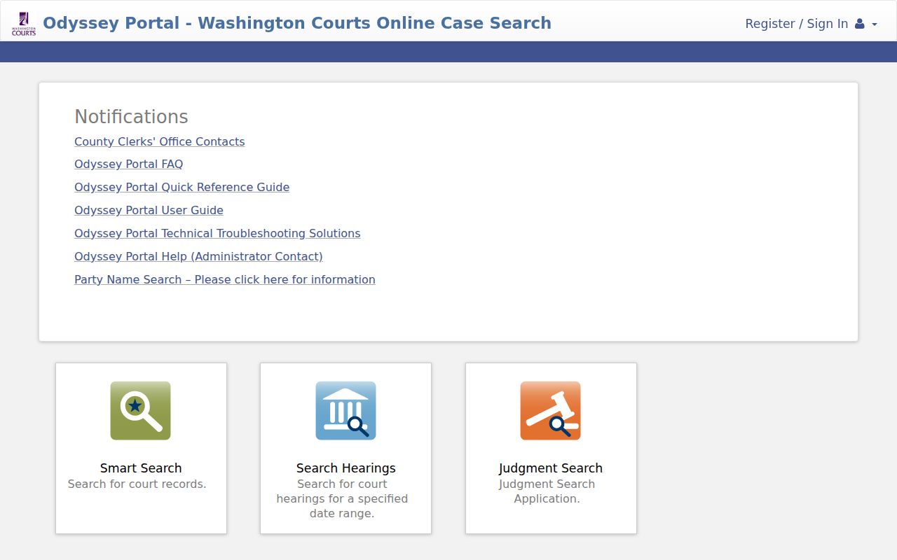 Cowlitz County court docket Odyssey Portal search